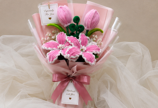 Handmade Pink Flower | Tulips Bouquet