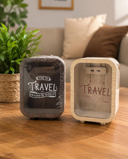 Travel Fund Wooden Piggy Bank – Adventure Savings Box